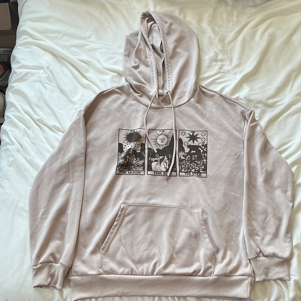 Medium ROMWE Sun and Moon Graphic Hoodie